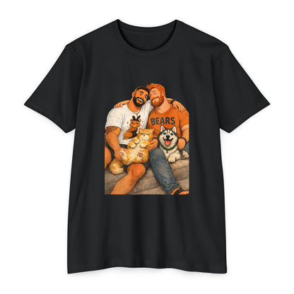 Bear Pride Couple T‑Shirt — Cozy Gay Couple Illustration with Dogs